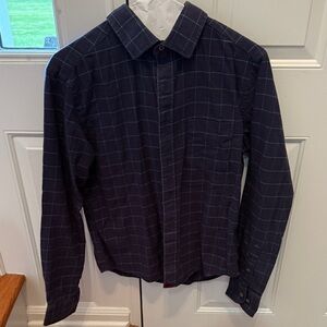 UNTUCKit Dark Blue Plaid Button Down Shirt